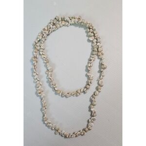 Vintage Natural Shell Necklace – 20" Beach Boho‎ Surfer Style – White Beige